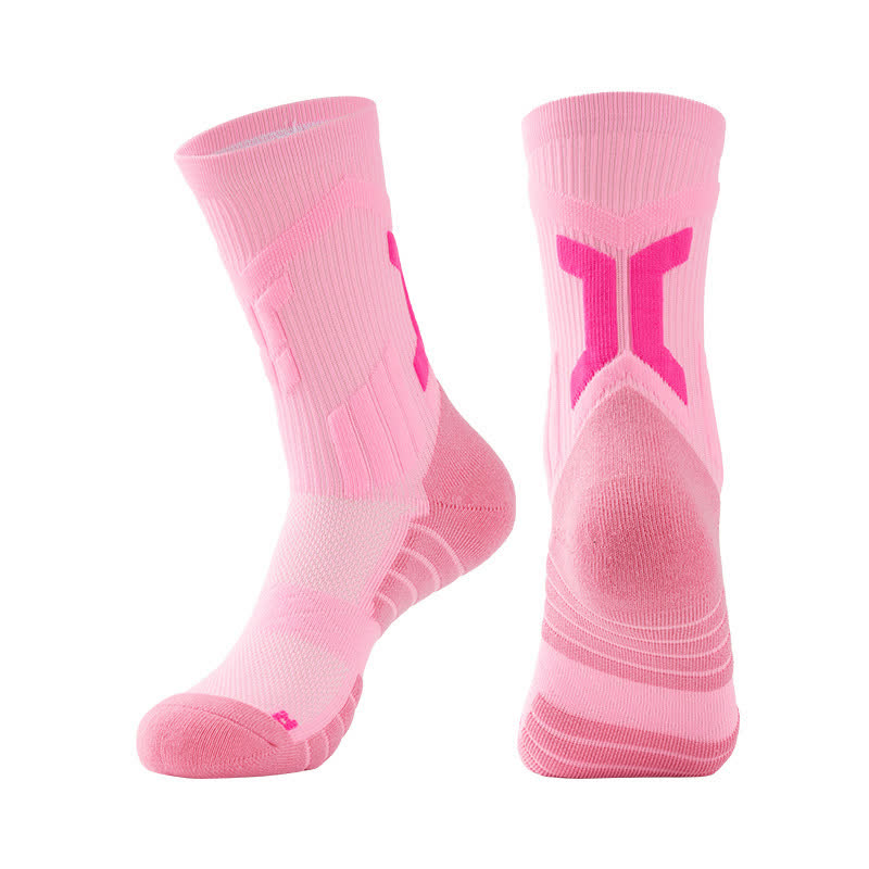 Breathable Sports Quarter Compression Socks(5 Pairs) - Pink - EU40-45(US7-11) - image 7