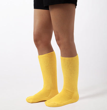Mesh Breathable Knee-high Socks - Yellow - EU36-40(US3-7) - image 10