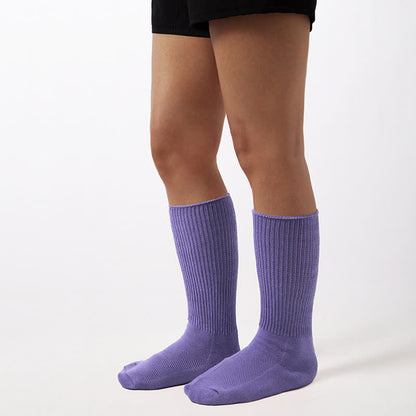 Mesh Breathable Knee-high Socks - Purple - EU36-40(US3-7) - image 11