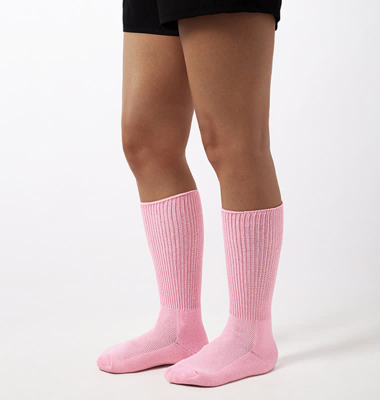Mesh Breathable Knee-high Socks - Pink - EU36-40(US3-7) - image 1