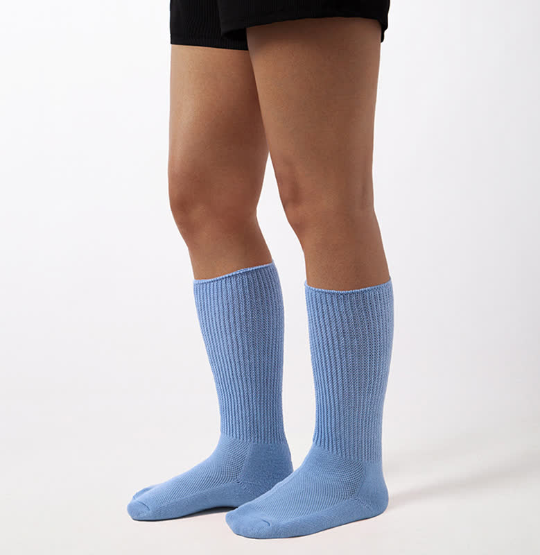Mesh Breathable Knee-high Socks - Blue - EU36-40(US3-7) - image 12