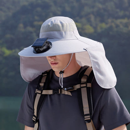 Outdoor Rechargeable Fan Bucket Hat with Neck Flap - image 10