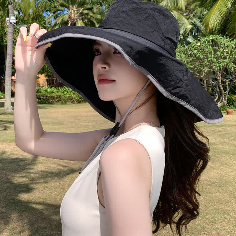 Wide Brim Sun Hat with Neck Flap - image 4