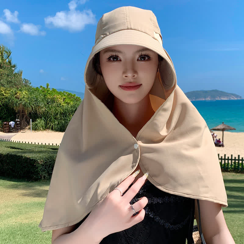 Wide Brim Waterproof Sun Hat with Neck Flap - image 8