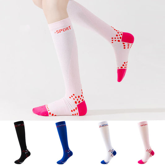 Geometric Pattern Compression Knee High Socks(4 Pairs) - image 0