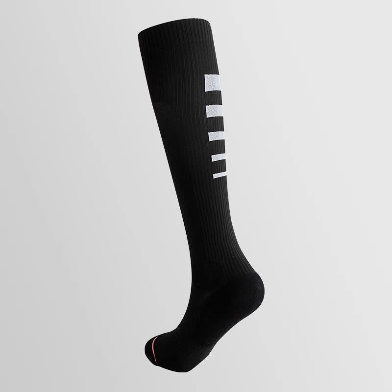 Irregular Stripe Compression Knee High Socks(6 Pairs) - Black - EU36-40(US3-7) - image 16