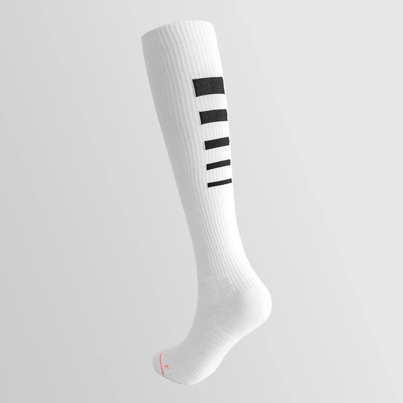 Irregular Stripe Compression Knee High Socks(6 Pairs) - White - EU36-40(US3-7) - image 12