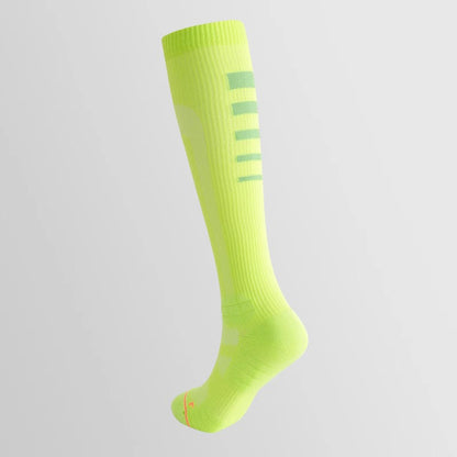 Irregular Stripe Compression Knee High Socks(6 Pairs) - Yellow - EU36-40(US3-7) - image 10