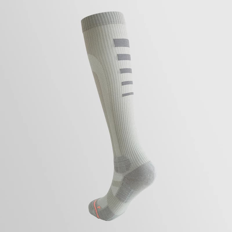 Irregular Stripe Compression Knee High Socks(6 Pairs) - Grey - EU36-40(US3-7) - image 15