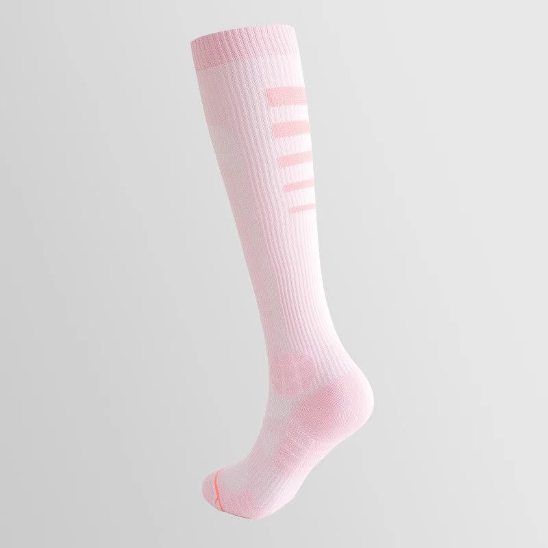 Irregular Stripe Compression Knee High Socks(6 Pairs) - Pink - EU36-40(US3-7) - image 7