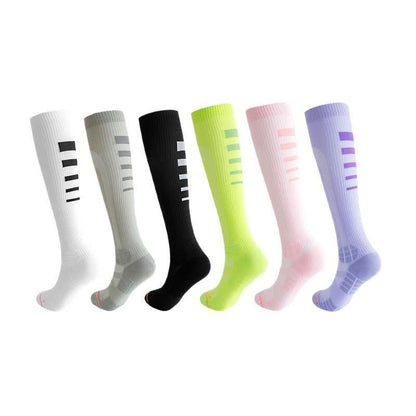 Irregular Stripe Compression Knee High Socks(6 Pairs) - Multicolor - EU36-40(US3-7) - image 2