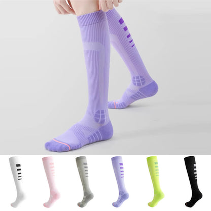 Irregular Stripe Compression Knee High Socks(6 Pairs) - image 0