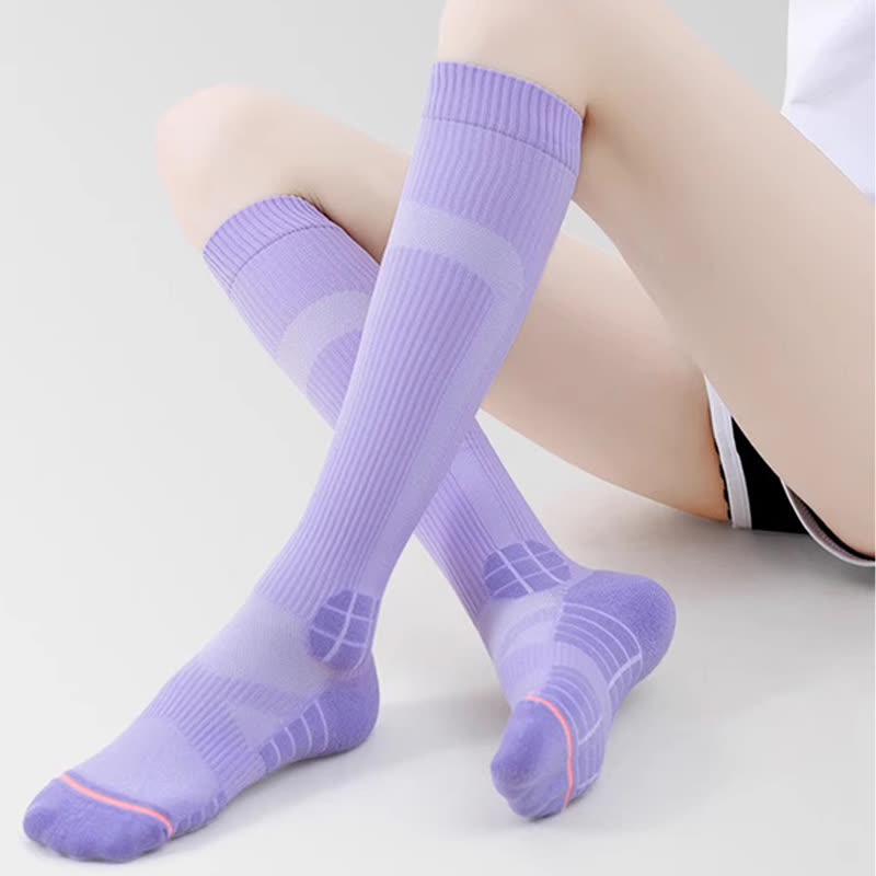Irregular Stripe Compression Knee High Socks(6 Pairs) - image 4