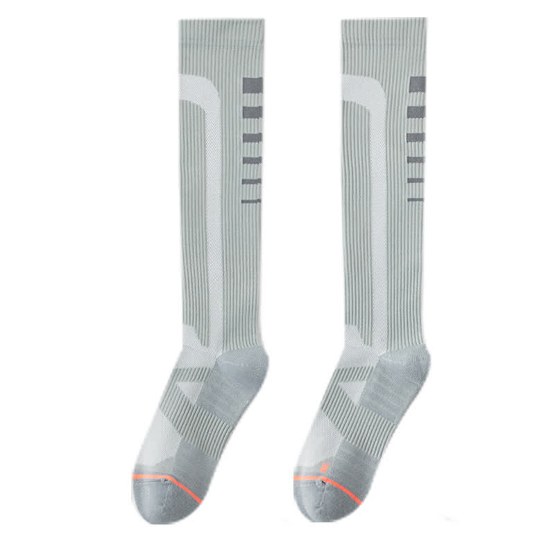Graphics Print Compression Knee High Socks(6 Pairs) - Grey - EU36-40(US3-7) - image 11
