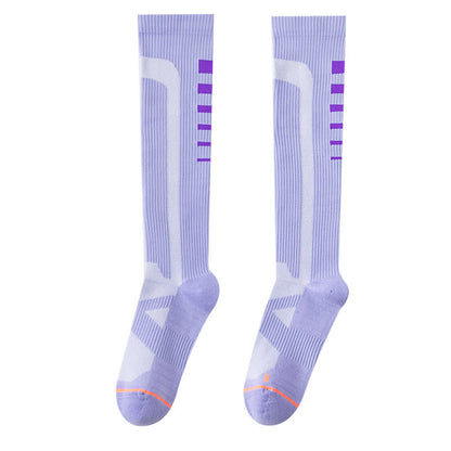 Graphics Print Compression Knee High Socks(6 Pairs) - Purple - EU36-40(US3-7) - image 7