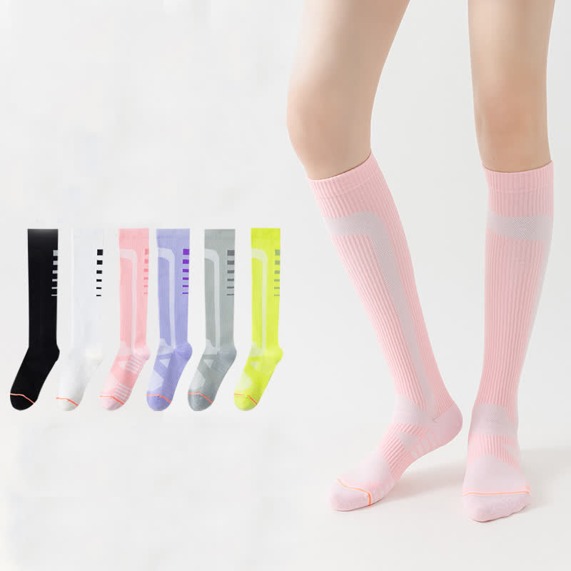 Graphics Print Compression Knee High Socks(6 Pairs) - image 0