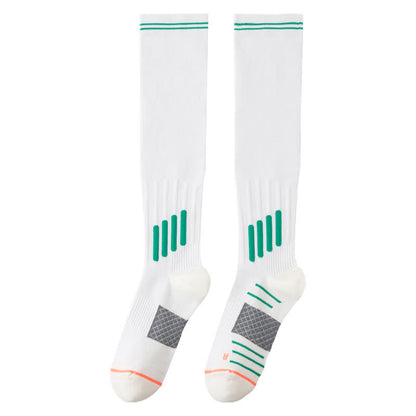 Stripe Print Sports Compression Knee High Socks(6 Pairs) - White - EU36-40(US3-7) - image 12
