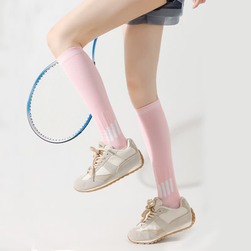 Stripe Print Sports Compression Knee High Socks(6 Pairs) - image 8