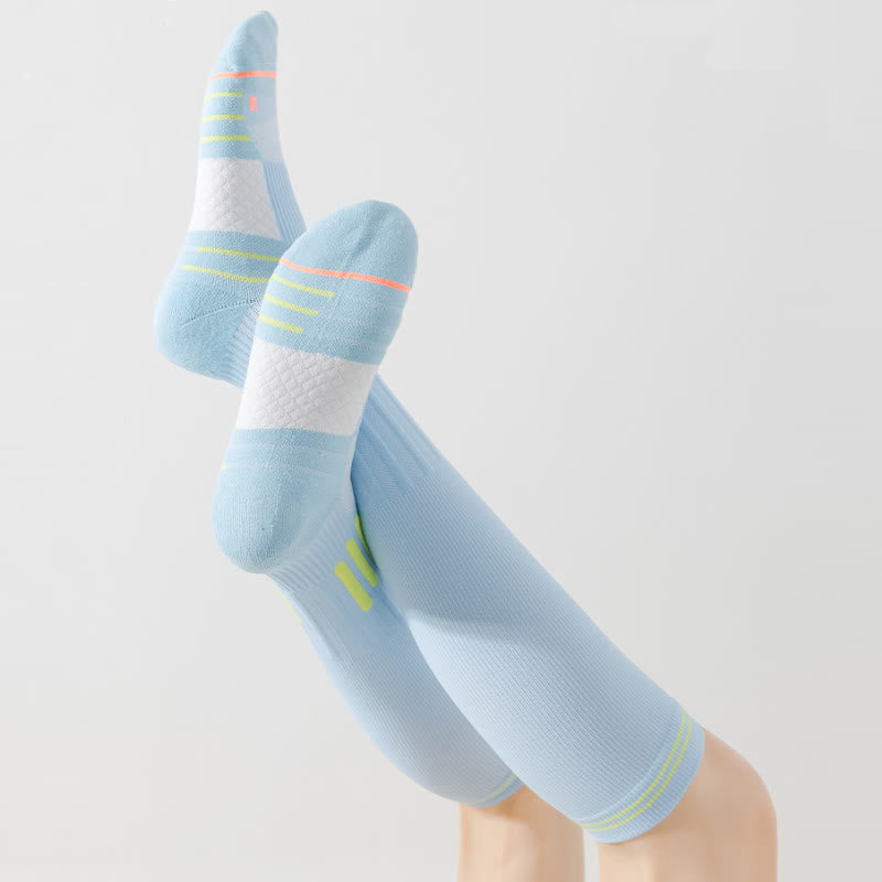 Stripe Print Sports Compression Knee High Socks(6 Pairs) - image 6