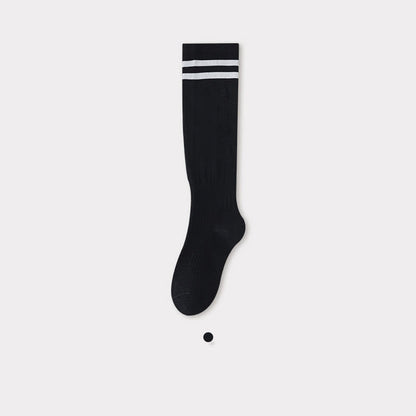 Striped Breathable Compression Knee High Socks(5 Pairs) - Black - EU36-40(US3-7) - image 14