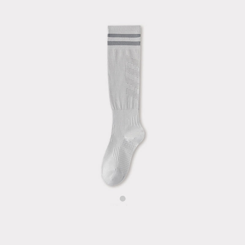 Striped Breathable Compression Knee High Socks(5 Pairs) - Grey - EU36-40(US3-7) - image 13