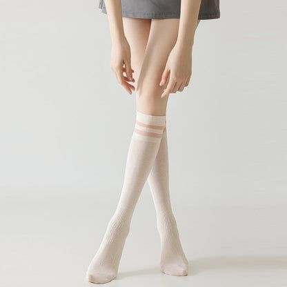 Striped Breathable Compression Knee High Socks(5 Pairs) - image 2