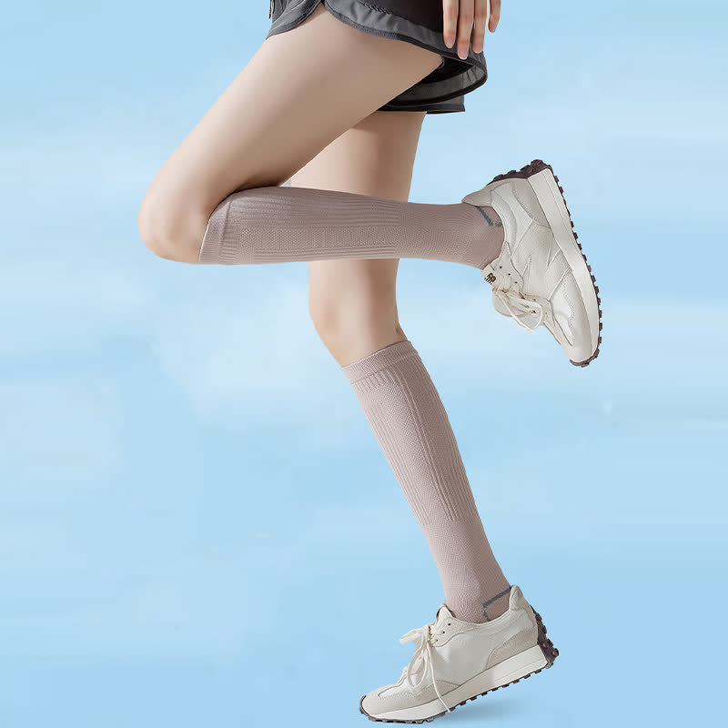 Solid Color Sports Compression Knee High Socks(6 Pairs) - image 5