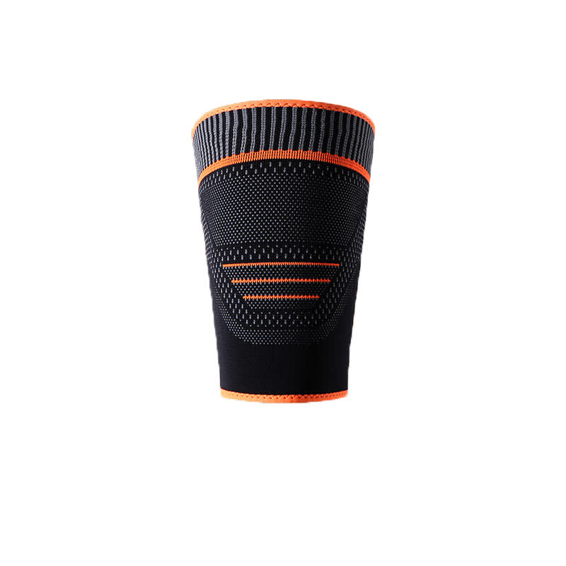 Elastic Knitted Sports Compression Thigh Sleeves - Orange - XL - image 9
