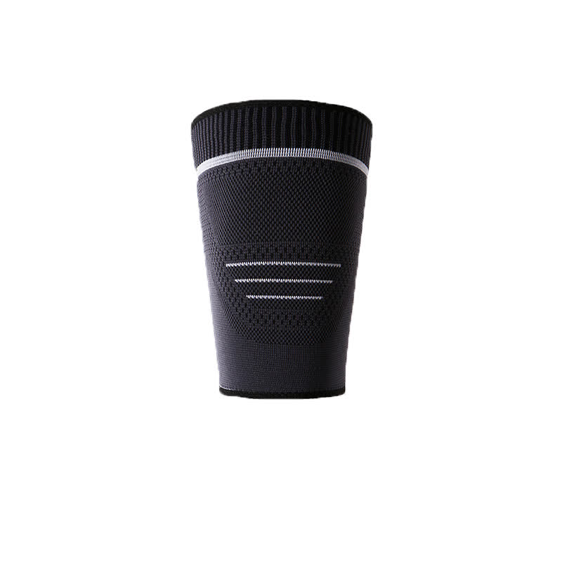Elastic Knitted Sports Compression Thigh Sleeves - Black - XL - image 7