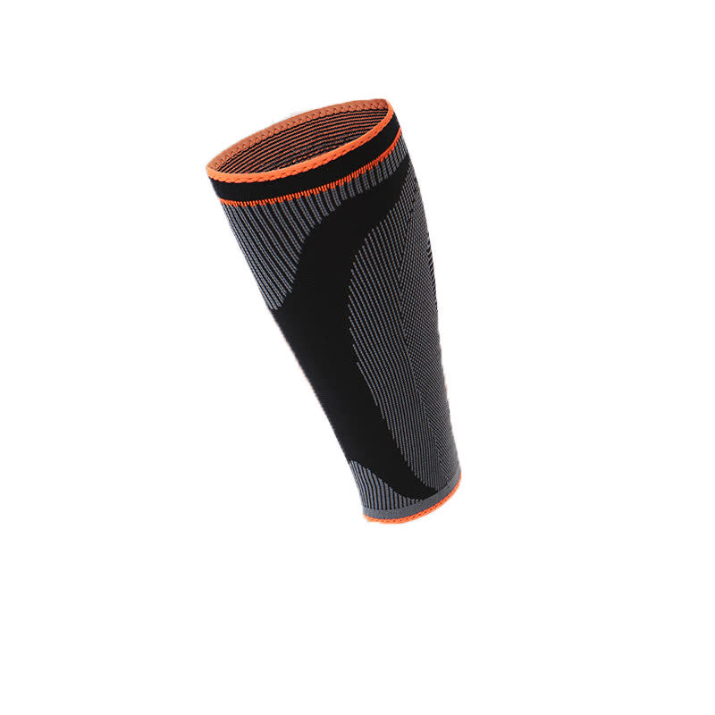 Elastic Knitted Sports Compression Calf Sleeves - Orange - XL - image 9