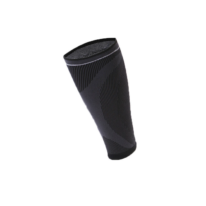 Elastic Knitted Sports Compression Calf Sleeves - Black - XL - image 7