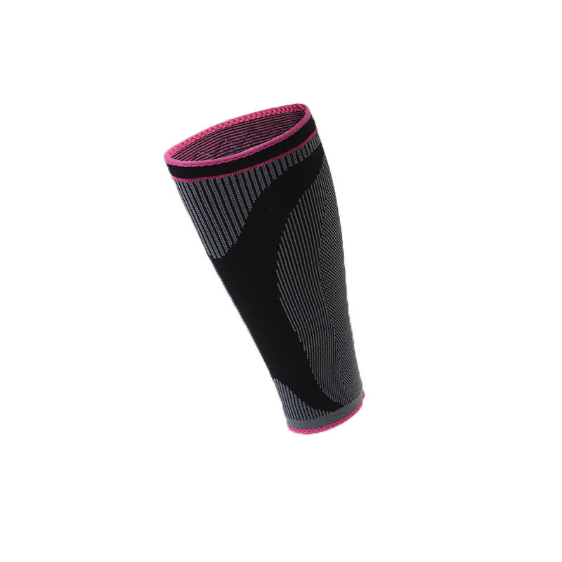 Elastic Knitted Sports Compression Calf Sleeves - Pink - XL - image 10
