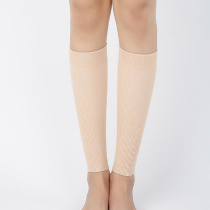 Cotton Solid Color High Elastic Calf Sleeves(2 Pairs) - Nude - XL - image 9