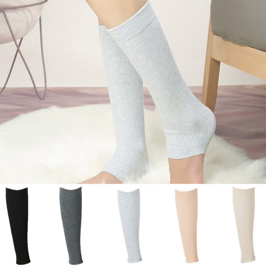 Cotton Solid Color High Elastic Calf Sleeves(2 Pairs) - image 0
