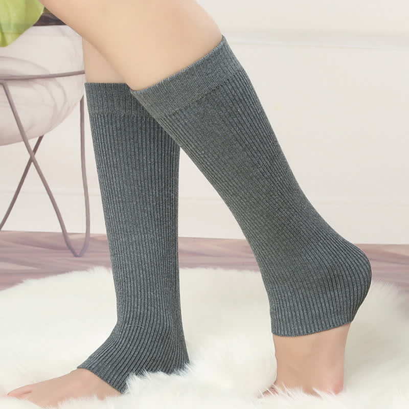 Cotton Solid Color High Elastic Calf Sleeves(2 Pairs) - image 4