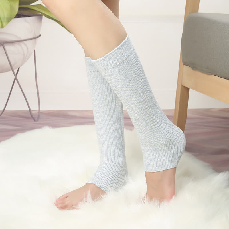 Cotton Solid Color High Elastic Calf Sleeves(2 Pairs) - image 7