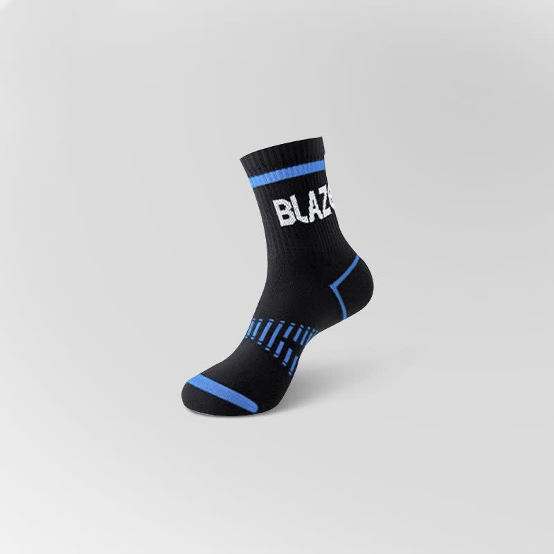 Letter Print Sports Ankle Compression Socks(5 Pairs) - Black - EU38-45(US5-11) - image 13