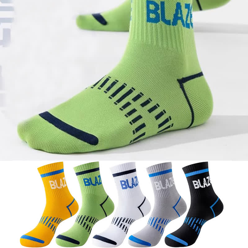 Letter Print Sports Ankle Compression Socks(5 Pairs) - image 0