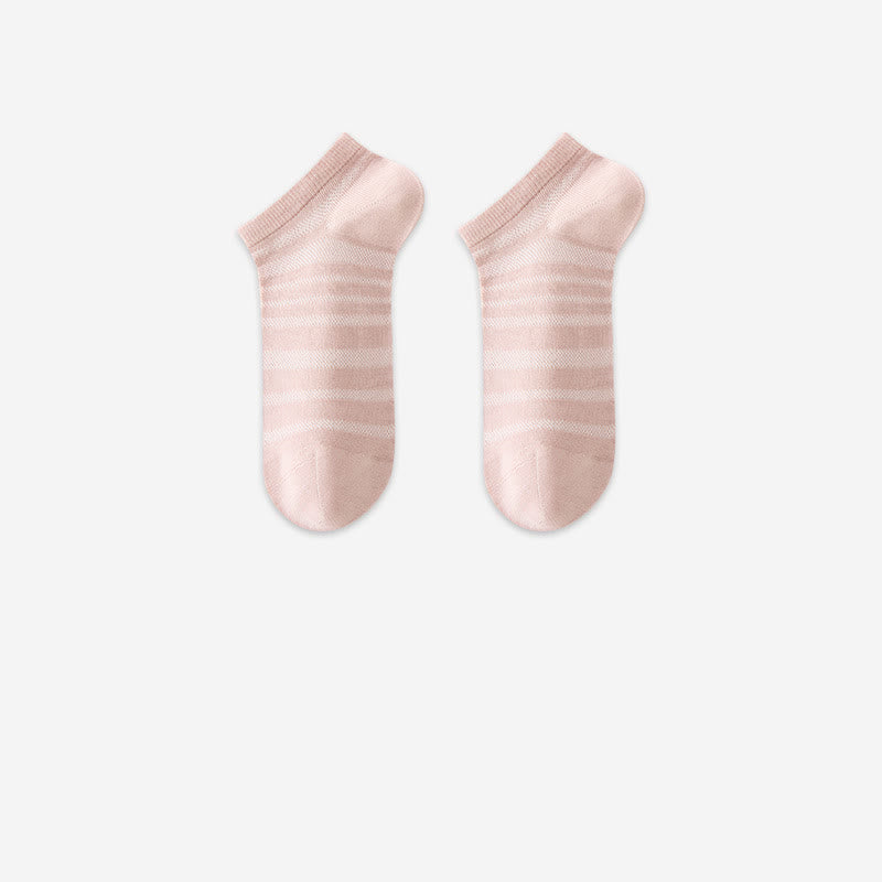 Modal Mesh Breathable Ankle Socks(6 Pairs) - Pink - EU35-40(US3-7) - image 11