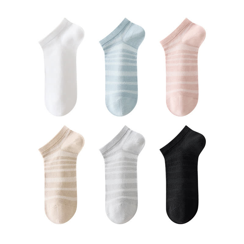 Modal Mesh Breathable Ankle Socks(6 Pairs) - Multicolor - EU35-40(US3-7) - image 2