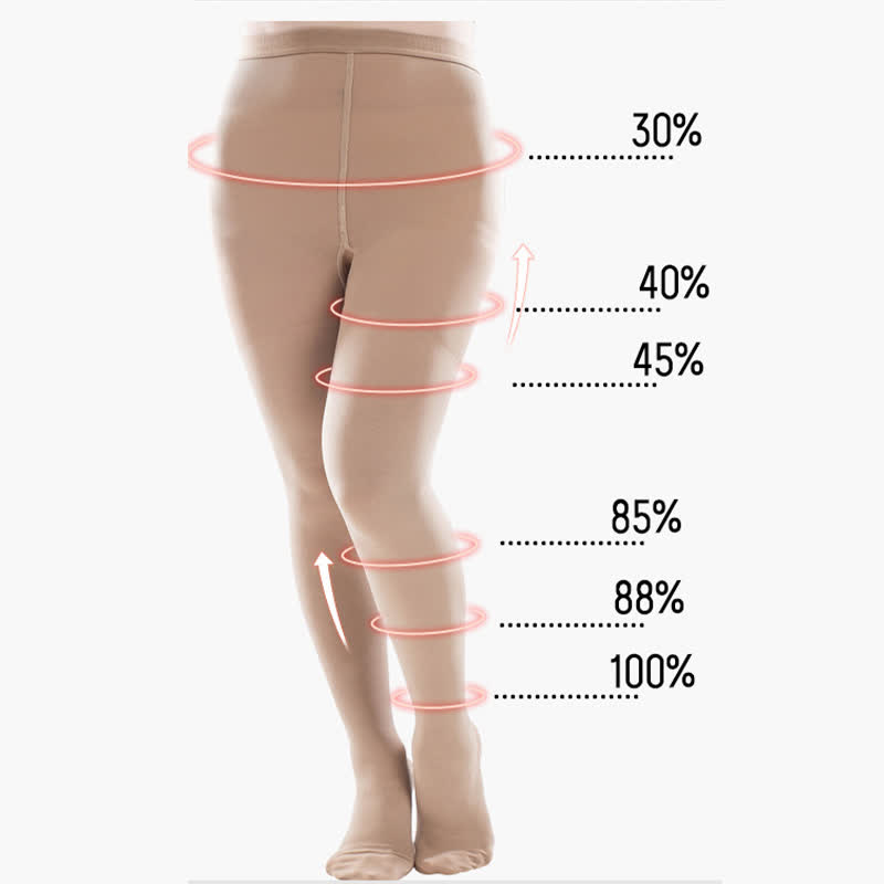 Plus Size Medical Open Toe Compression Pantyhose(30-40mmHg) - image 6