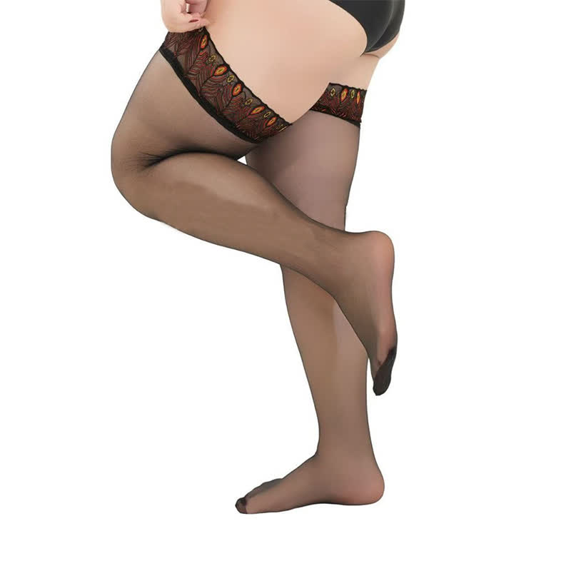 Sexy Peacock Lace Thigh High Stockings(2 Pairs) - image 5