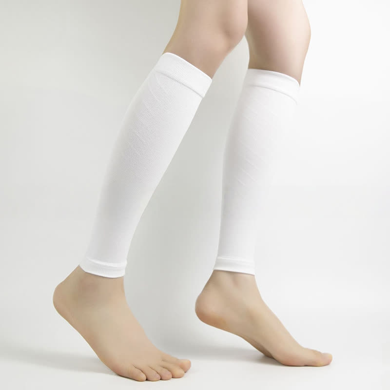 Solid Color Sports Calf Compression Sleeves - White - XL - image 0