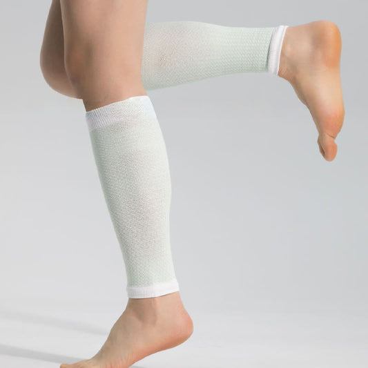 Contrast Trim Sports Calf Compression Sleeves - Light Green - One Size - image 0