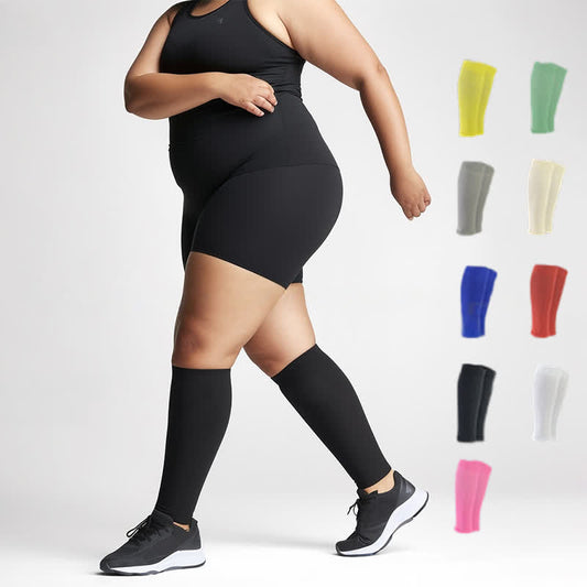 Plus Size Solid Color Calf Compression Sleeves - image 0