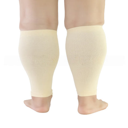 Plus Size Solid Color Calf Compression Sleeves - Beige - 5XL - image 10
