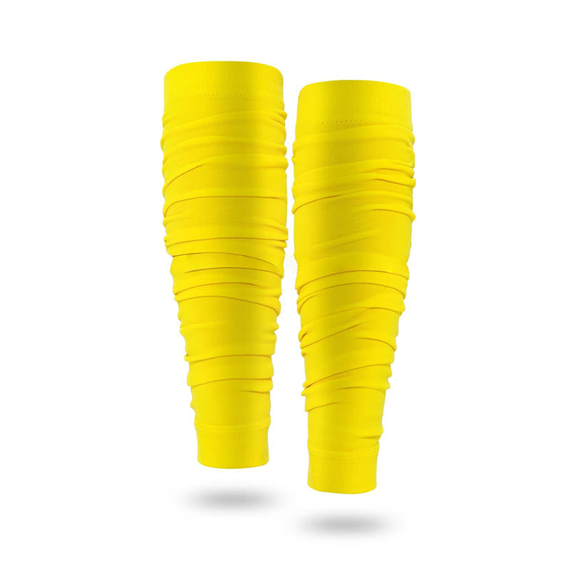 Outdoor Ruched Compression Calf Sleeves - Yellow - One Size - image 12