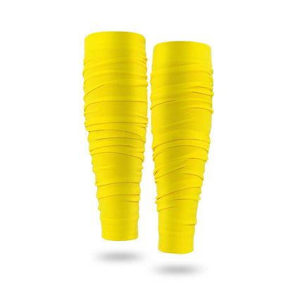 Outdoor Ruched Compression Calf Sleeves - Yellow - One Size - image 12