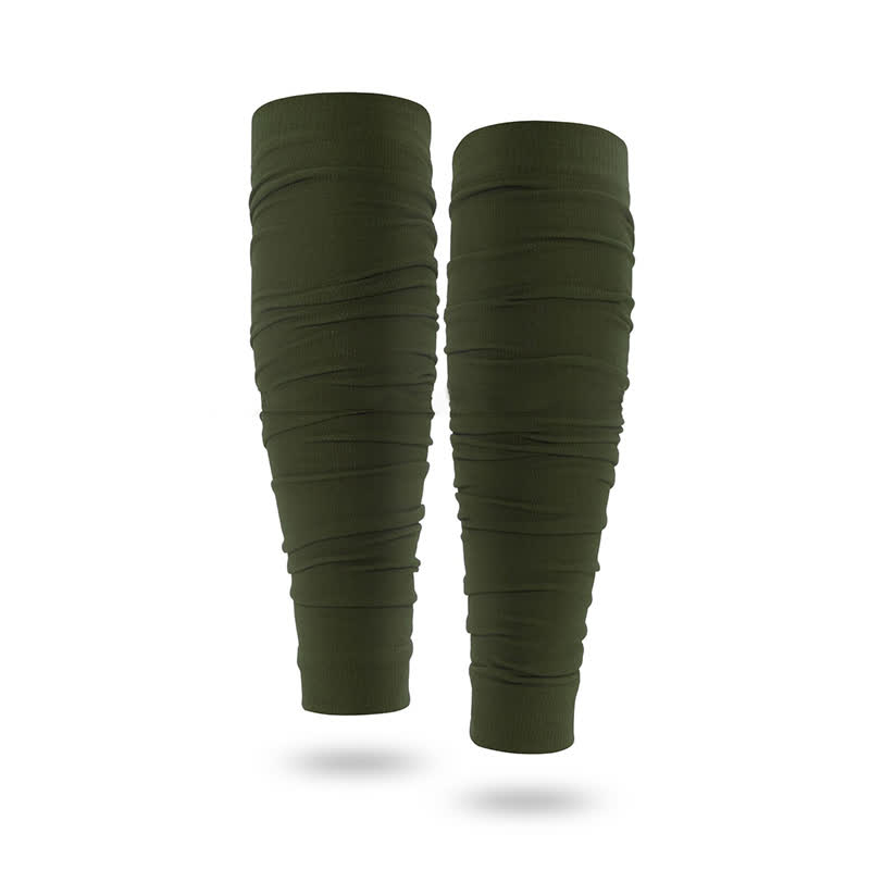 Outdoor Ruched Compression Calf Sleeves - Dark Green - One Size - image 13
