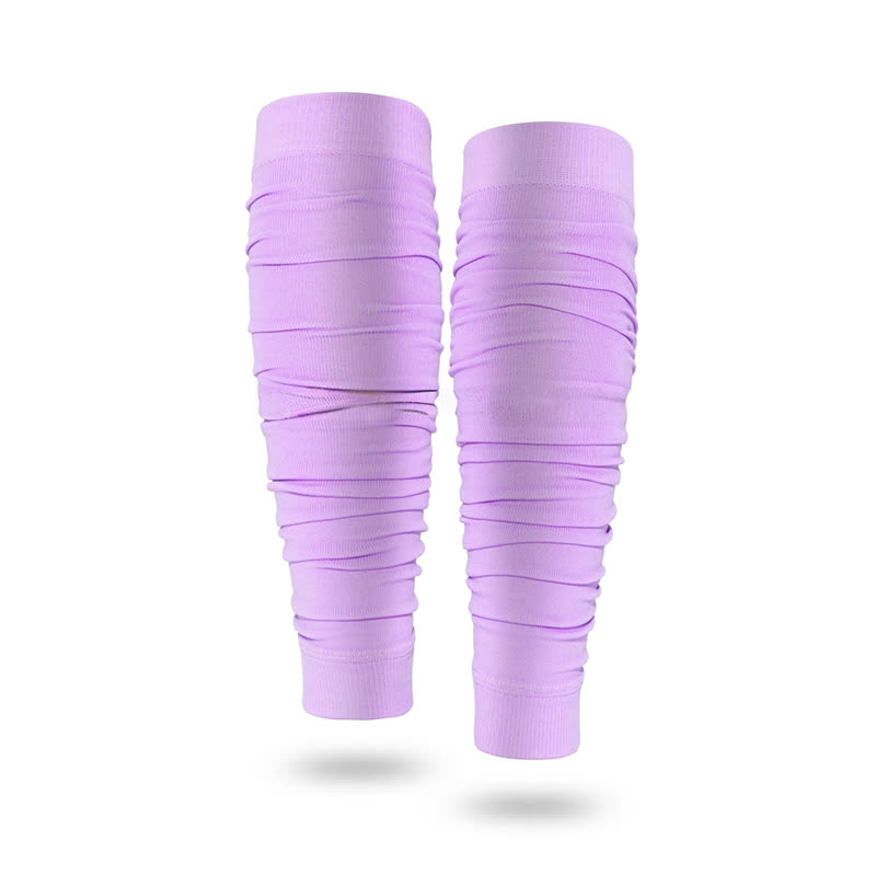 Outdoor Ruched Compression Calf Sleeves - Light Purple - One Size - image 18